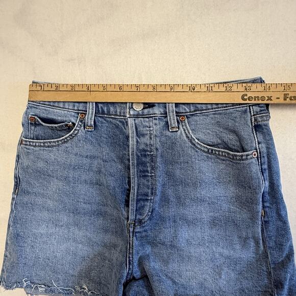 Denim Forum Shorts Womens 29 The 50s Arlo Hi Rise Button Fly Cut Off LIght Wash - Picture 7 of 9
